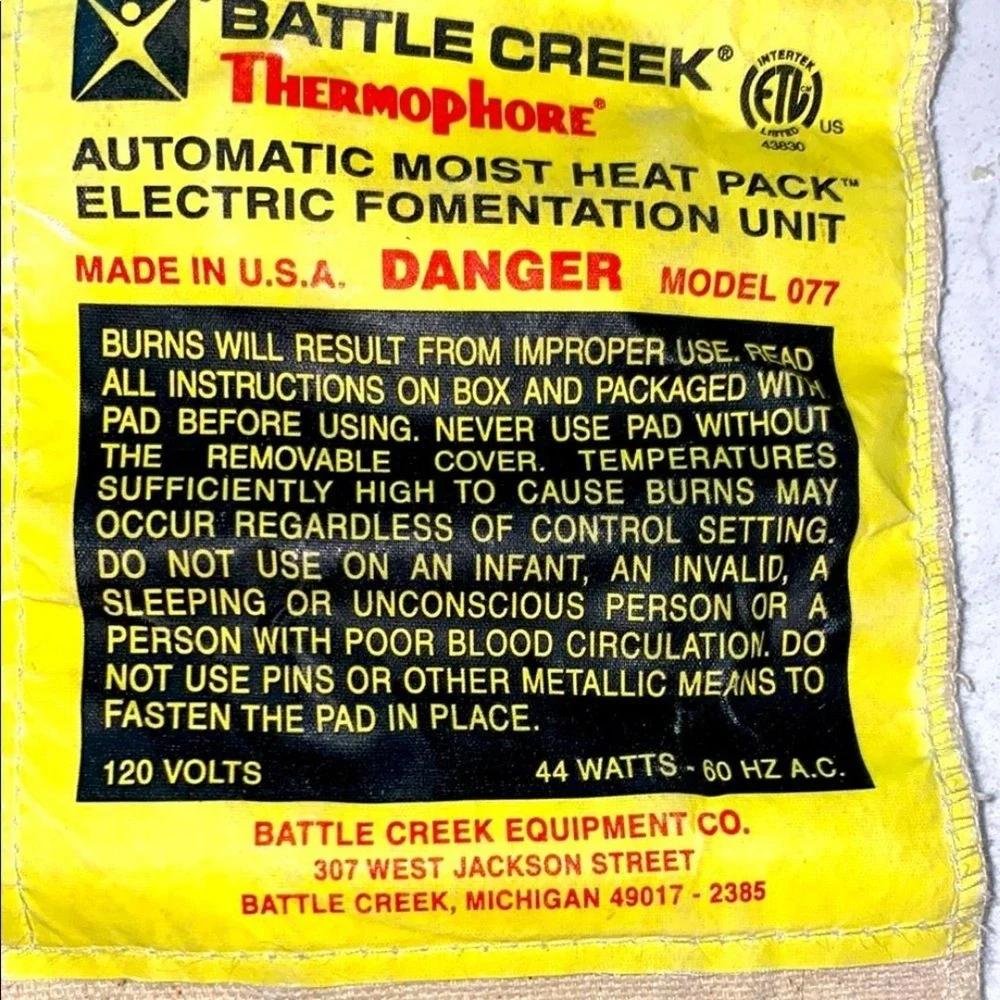 Battle Creek Thermophore Heat Pack